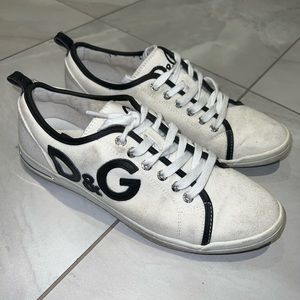 D&G WHITE CANVAS SNEAKERS